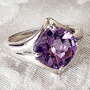NWOT! QVC DESIGNER 925 Sterling Silver 2.50 CTW Amethyst Ring-sz.6